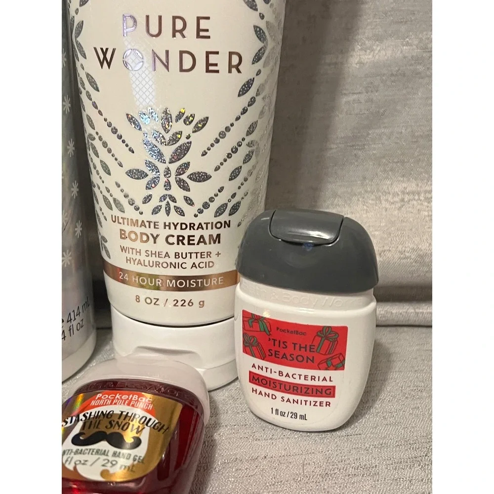 Bath Body Works Pure Wonder & PINK Coco Christmas Lotion Hand Sanitizer lot of 6